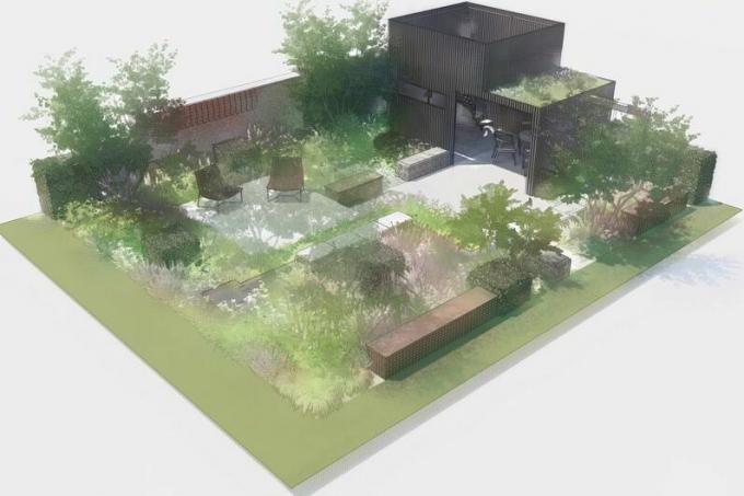 chelsea flower show 2023 hagearbeid hage design illustrasjon