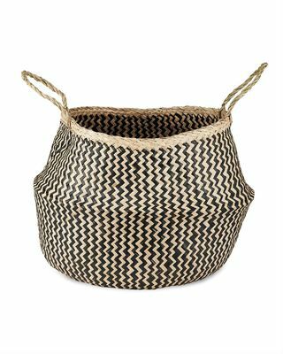 Svart og naturlig Ekuri Seagrass Basket, Large