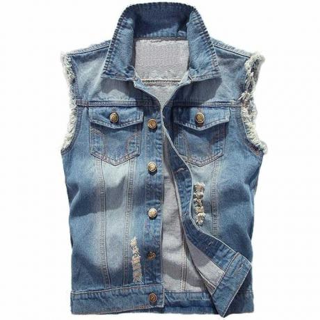 Denim ermeløs vest 