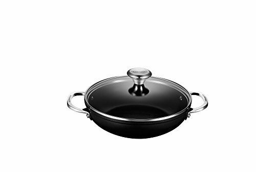 Le Creuset Toughened Nonstick Shallow CasseroleBraiser med glasslokk, 2,5 qt.