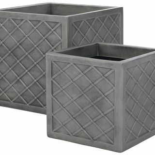 Square Lazio Planters, Set of 2