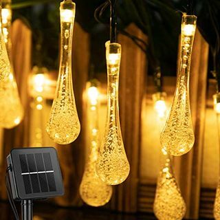 Solar Garden Water Drop String Lights 