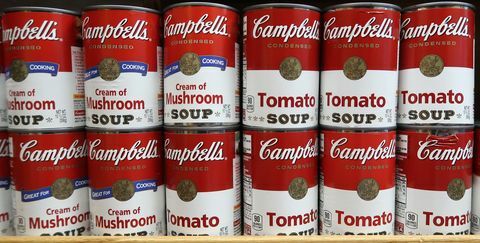 Campbells suppekanner i matbutikk