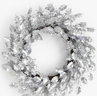 Snow Mountain Holly Wreath, sølv