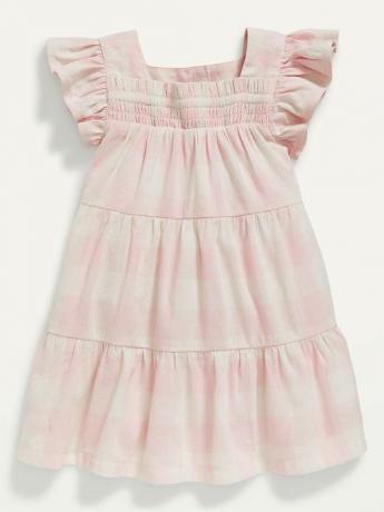 Ruffle-Trim lagdelt Gingham Swing Dress for baby