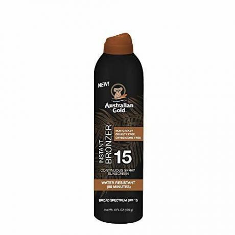 Kontinuerlig spray solkrem med Instant Bronzer, SPF 15