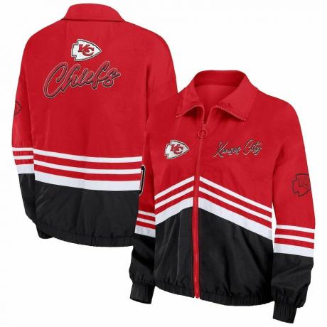 Kansas City Chiefs WEAR av Erin Andrews Vintage Throwback Windbreaker for kvinner