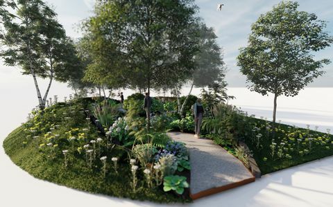 rhs forest bathing garden, rhs feature garden, designet av dave green, rhs hampton court palace garden festival 2022