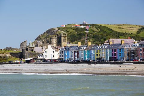 Aberystwyth Sea front, Wales, Storbritannia.