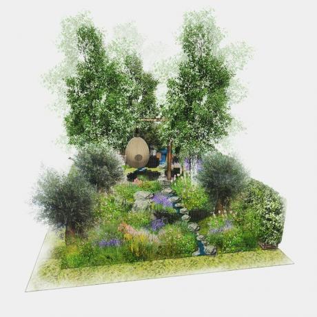 yeo valley organic garden på chelsea flower show 2021 show gardens