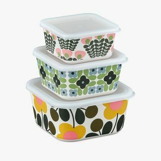 Orla Kiely Flower Bamboo Food Storage Boxes, Set of 3, Multi