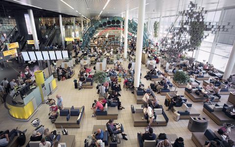 Schiphol flyplass avgangssalong, Amsterdam