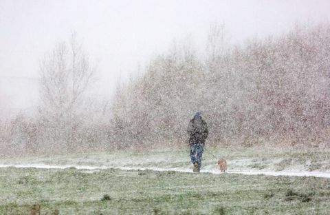 Snø faller i Nordøst-England