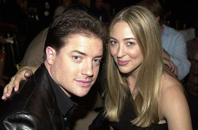 brendan fraser og afton smith under 2001 mtv filmpriser backstage i los angeles, california, usa foto av jeff kravitzfilmmagic, inc.