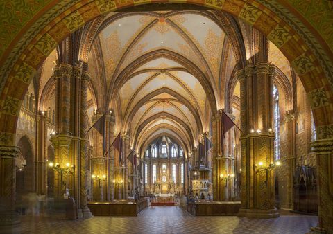 Interiøret i Matthias kirke, Ungarn, Budapest