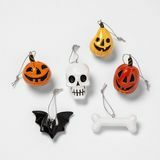 6 stk Halloween Resin Ornament Set