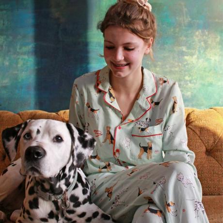Poppy Dog Print Tencel Pyjamassett