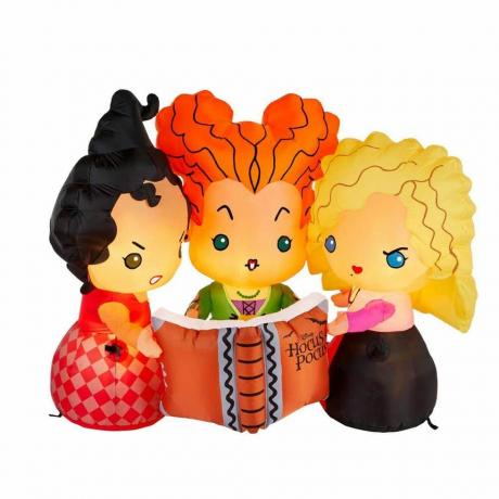 5 fot LED Hocus Pocus Sanderson Sisters med Spell Book Oppblåsbar