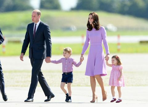 Prins William, prins George, hertuginne av Cambridge og prinsesse Charlotte i Tyskland