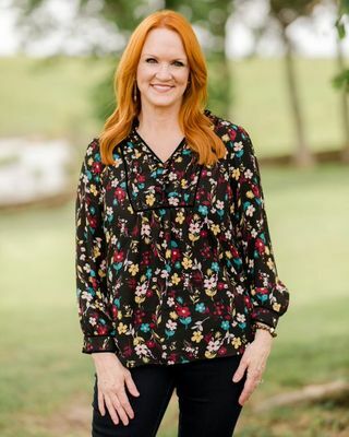 Pioneer Woman Velvet Ruffle Neck Blouse