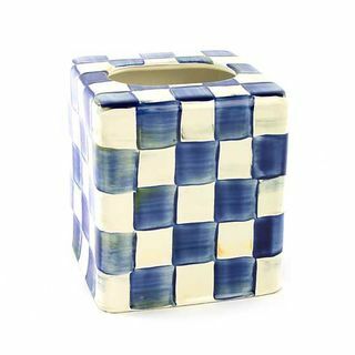 Royal Check Enamel Boutique Tissue Box Cover