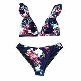 Blomstertrykk Ruffled Bikini