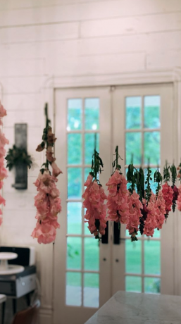 Joanna Gaines Hanging Flower Birthday Set Up