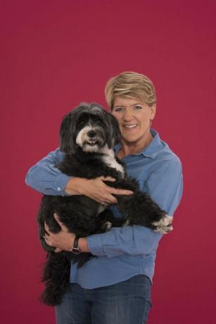 Clare Balding med hunden sin, Archie