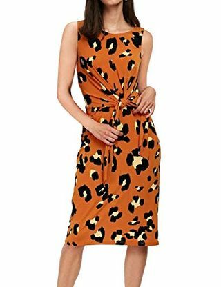 Ermeløs Leopard Print Midi-kjole