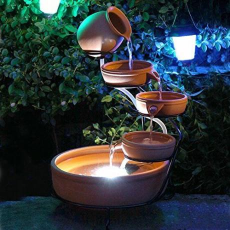 Solar Water Feature Terracotta 