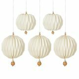 Paper Ball Tree Decorations, Set of 6 - White