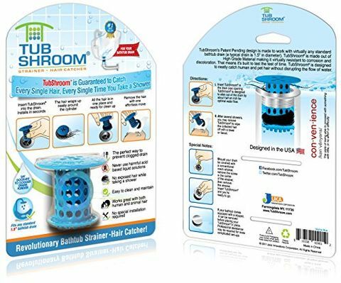 TubShroom Drain Protector for Shower Tub Drain Hair Catcher Hårfilter (tilgjengelig i 4 farger)