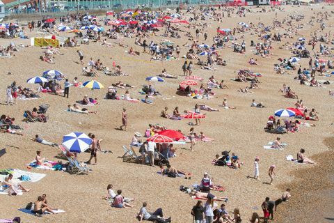 Sola på Brighton beach