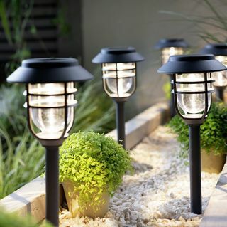 Caged Stake Solar Lights, sett med 6