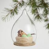 Bird Nest i Glass Cloche Ornament